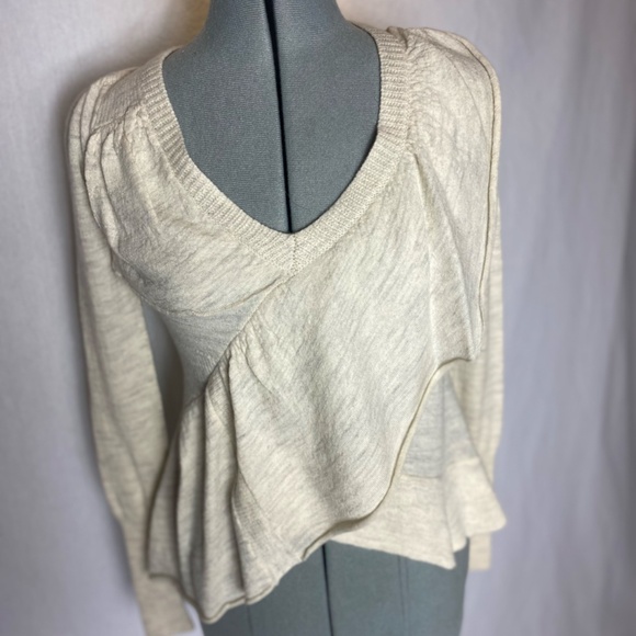 Sparrow Heather Oatmeal 100% Merino wool sweater. - Picture 10 of 14